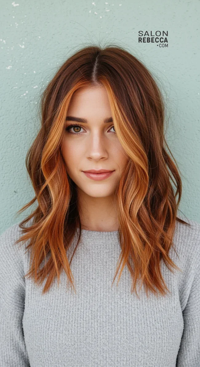 2. Warm Copper Balayage with Blonde Tips | Copper Balayage: All About Copper Balayage And How To Adopt It