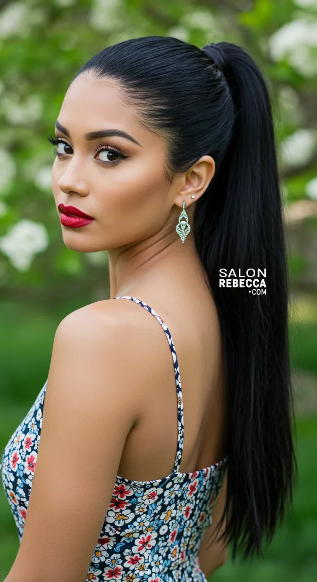4. Sleek High Ponytail | 15 Unique Spring Hairstyles – Best Spring Trends