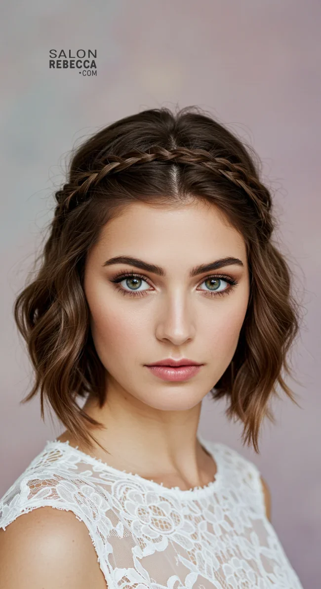 10. Crown Braid for Short Hair | Bridal Hairstyle For Short Hair: Top 15 Picks For Your Big Day!