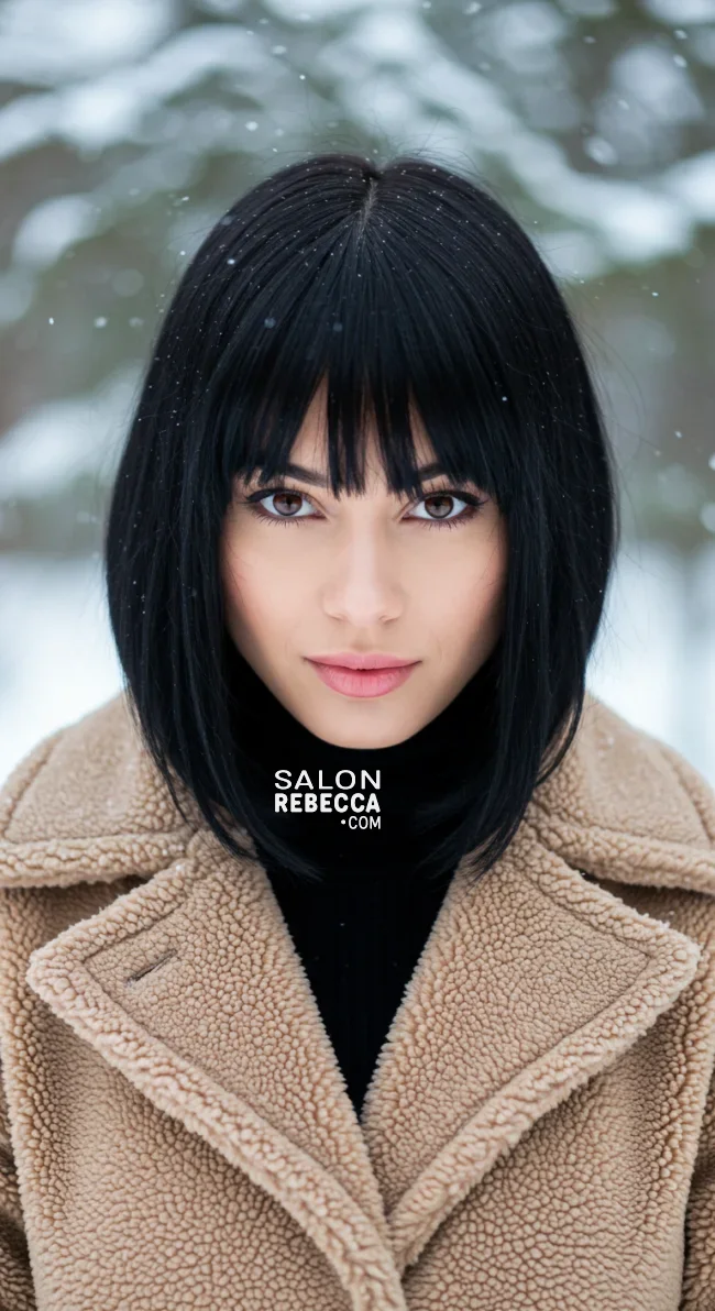 14. Classic Blunt Cut with Middle Part | 15 Winter Haircut Trends To Jump On Right Now