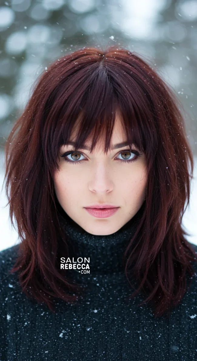 4. Curtain Bangs with Shoulder-Length Cut | 15 Winter Haircut Trends To Jump On Right Now