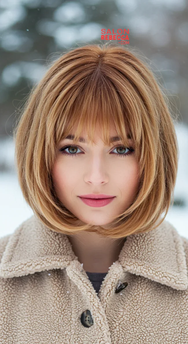 12. Soft Rounded Bangs with Layers | 15 Winter Haircut Trends To Jump On Right Now