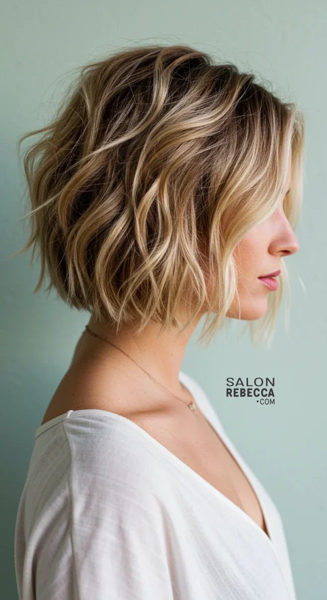 2. Beachy Messy Inverted Bob | Messy Inverted Bob Ideas That Ooze Tremendous Rizz