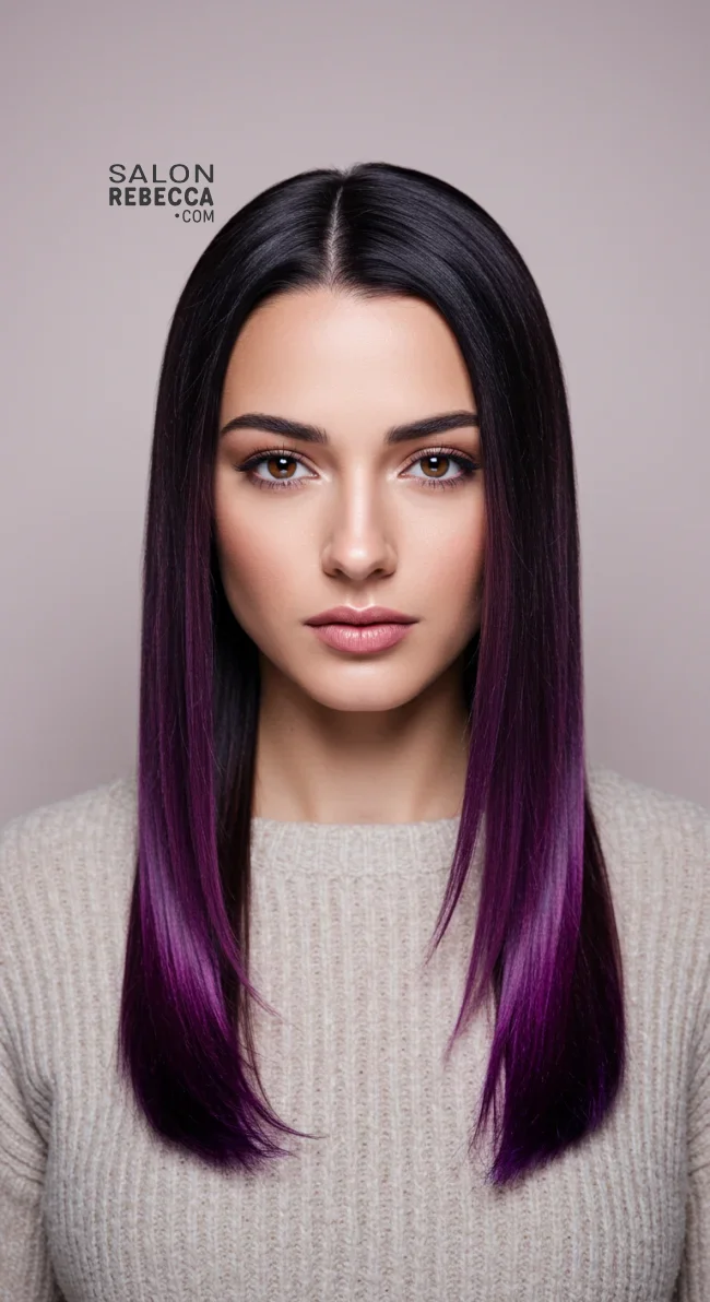 13. Cool Black to Purple Amethyst Ombre | 15 Majestic Ombre Winter Hair Colors Not To Miss