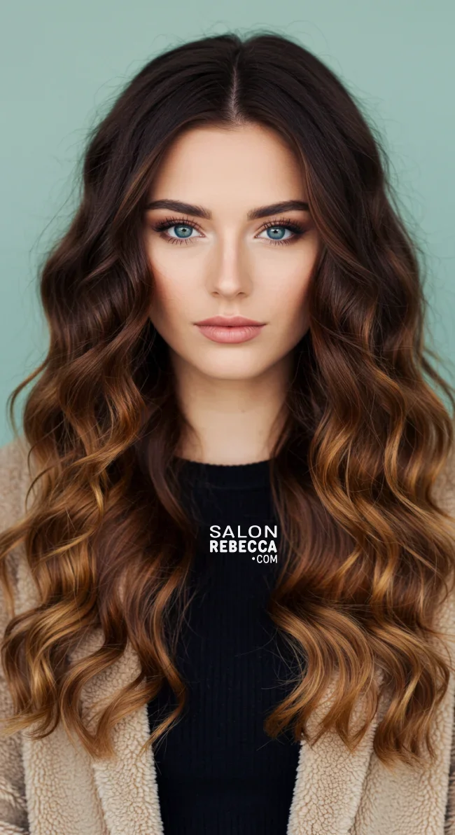 4. Dark Chestnut to Caramel Blonde Ombre | 15 Majestic Ombre Winter Hair Colors Not To Miss