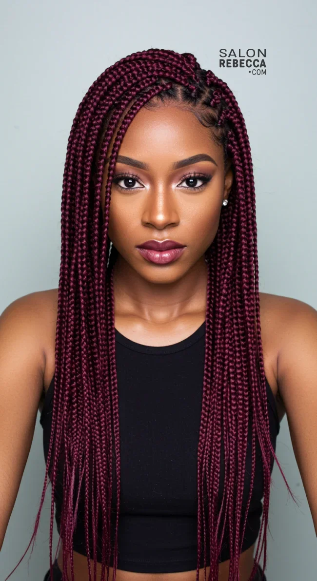 5. Side Parted Box Braids | 5 Cool Ideas Of The Signature Coi Leray Braids