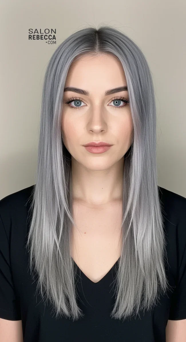 8. Cool Graphite Balayage on Silver Hair | Reverse Balayage On Grey Hair: Everything You Need To Know