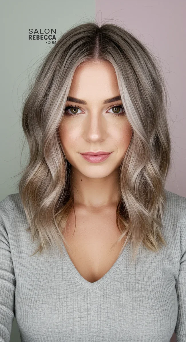 9. Warm Caramel and Silver Reverse Balayage | Reverse Balayage On Grey Hair: Everything You Need To Know