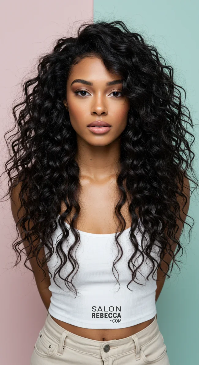 6. Curly Step Cut for Volume | Step Cutting Hairstyles For Long Hair: Stylish Trends