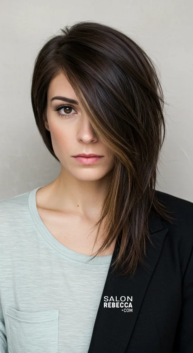 14. Step Cut with Asymmetrical Layers | Step Cutting Hairstyles For Long Hair: Stylish Trends