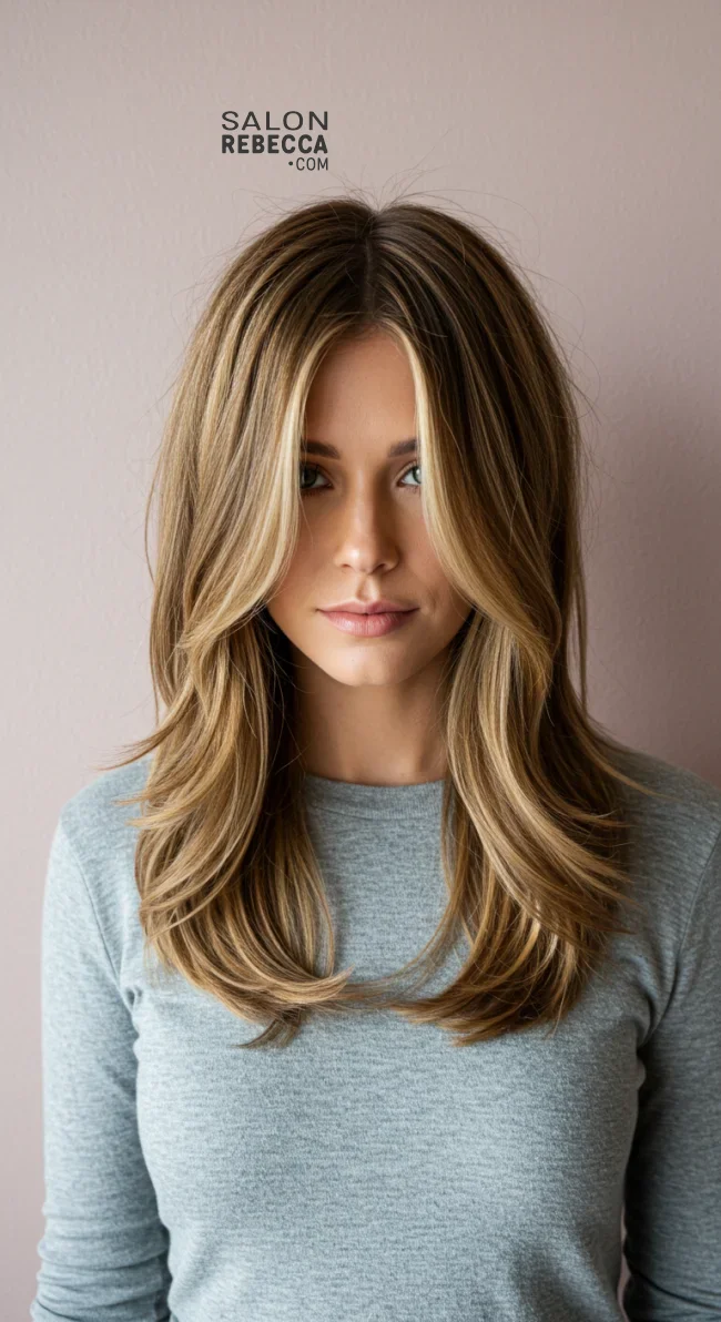 13. Layered Step Cut with Subtle Highlights | Step Cutting Hairstyles For Long Hair: Stylish Trends