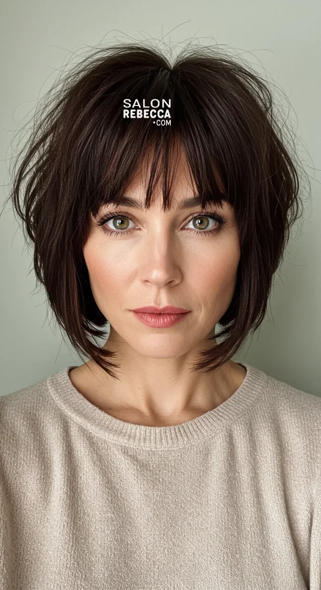 6. Chin-Length Bob with Wispy Bangs | 10 Chic Hairstyles With Bangs For Women Over 50