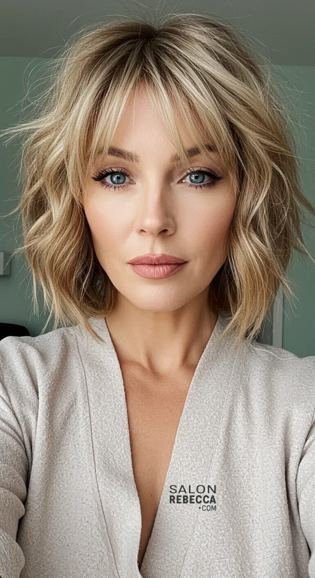 3. Shaggy Bob with Curtain Bangs | 10 Chic Hairstyles With Bangs For Women Over 50