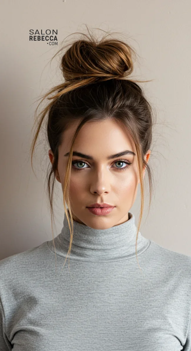 10. Messy Ombre Bun | Transform Your Look With Stunning Ombre Hairstyles