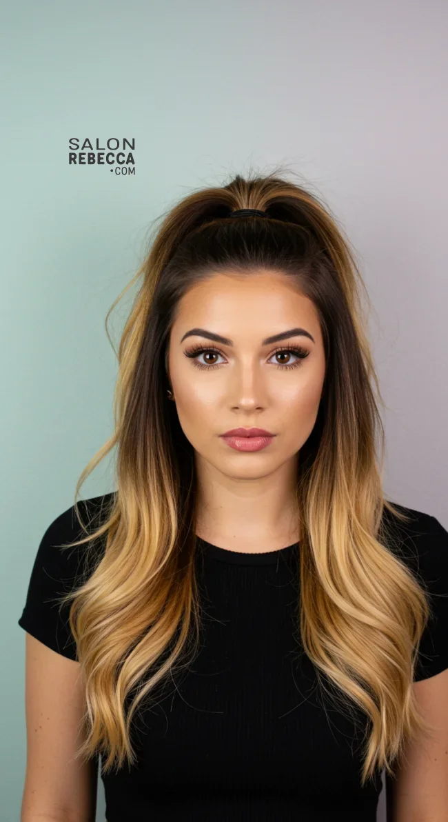 9. Half-Up Ombre | Transform Your Look With Stunning Ombre Hairstyles