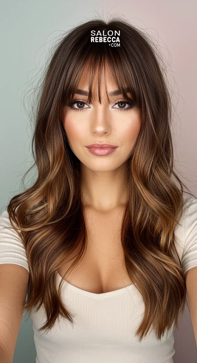 12. Chestnut Ombre with Wispy Bangs | Hair Color Trends Of 2025: A Comprehensive Guide To On-Trend Shades And Styles