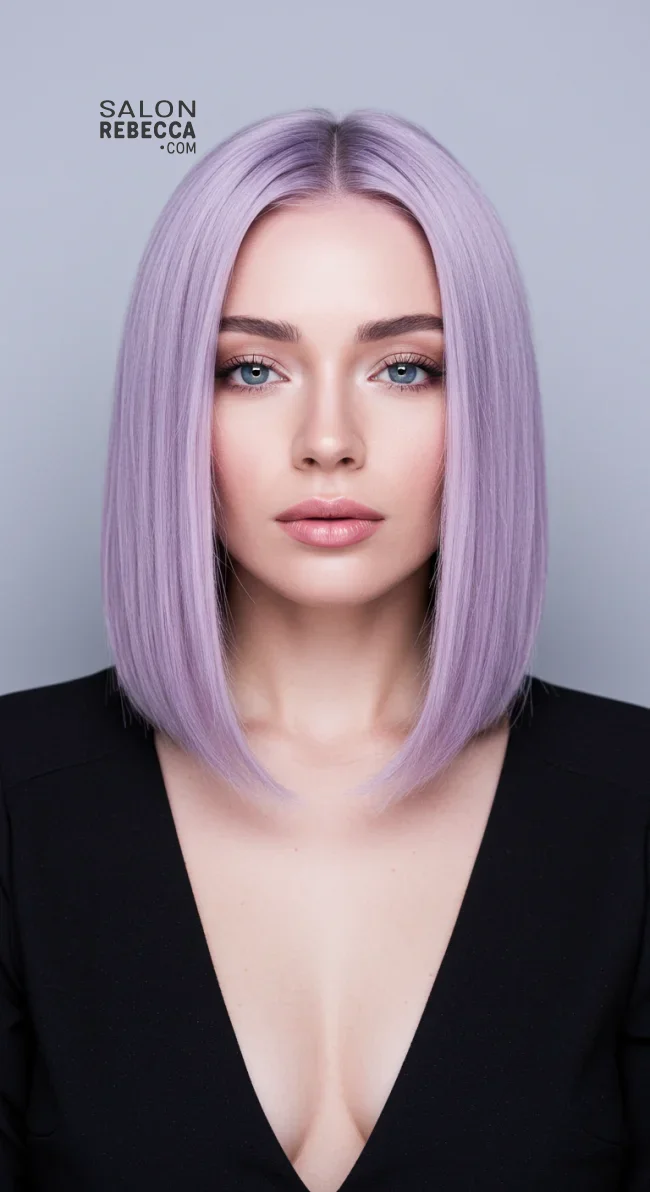 3. Smoky Lilac Lob | Hair Color Trends Of 2025: A Comprehensive Guide To On-Trend Shades And Styles