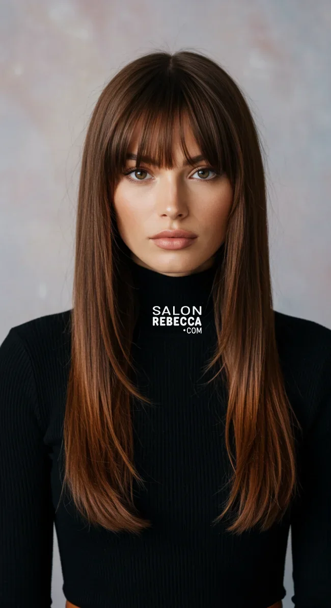 1. Classic Birkin Bangs with Long, Straight Hair | Birkin Bangs: Retro Chic Revival Takes The Hair Scene By Storm