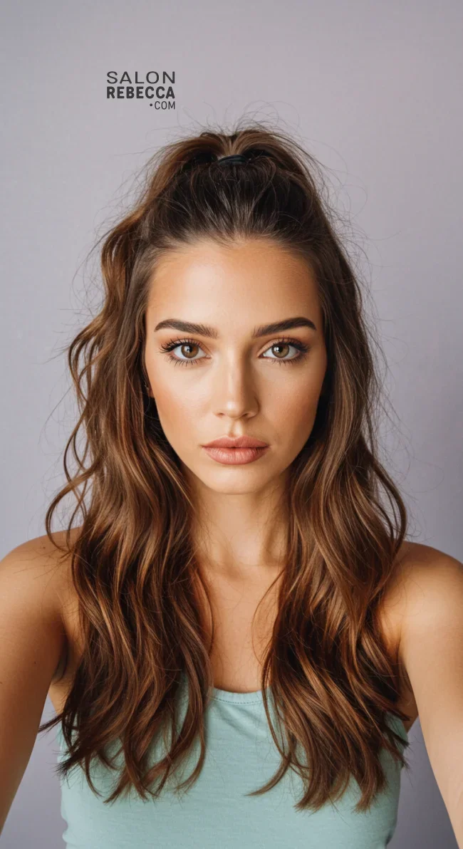 5. Half Up, Half Down | Electrified Hair: 15 Helpful Hairstyles To Calm Down Your Frizzy Hair