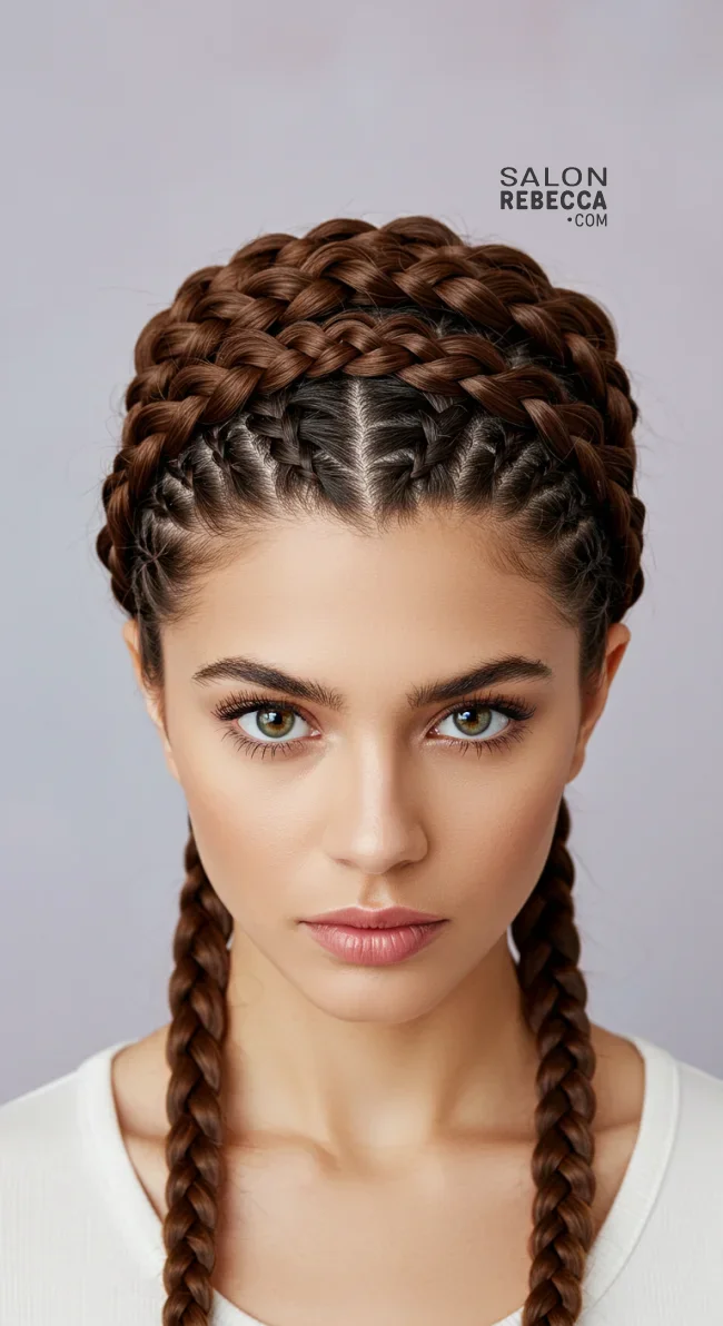 3. Braided Crown | Electrified Hair: 15 Helpful Hairstyles To Calm Down Your Frizzy Hair