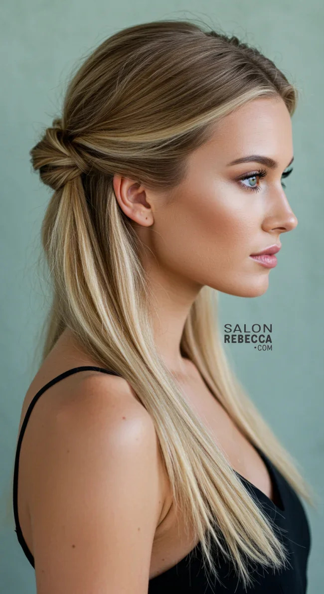 3. Twisted Half-Up Hairstyle | 10 Quick And Cute Rubber Band Hairstyles For Every Occasion