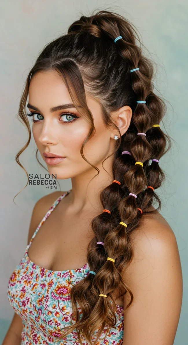 2. Bubble Ponytail | 10 Quick And Cute Rubber Band Hairstyles For Every Occasion