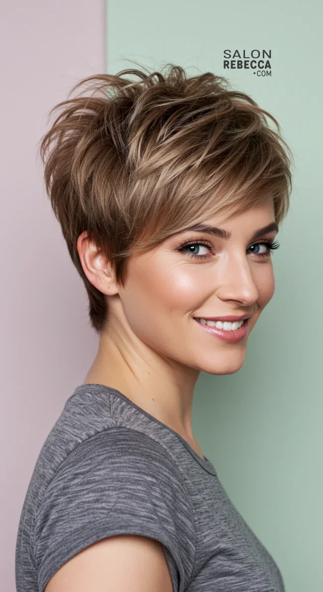 7. Feathered Pixie | Pixie Hairstyles For Trendsetting Elegance