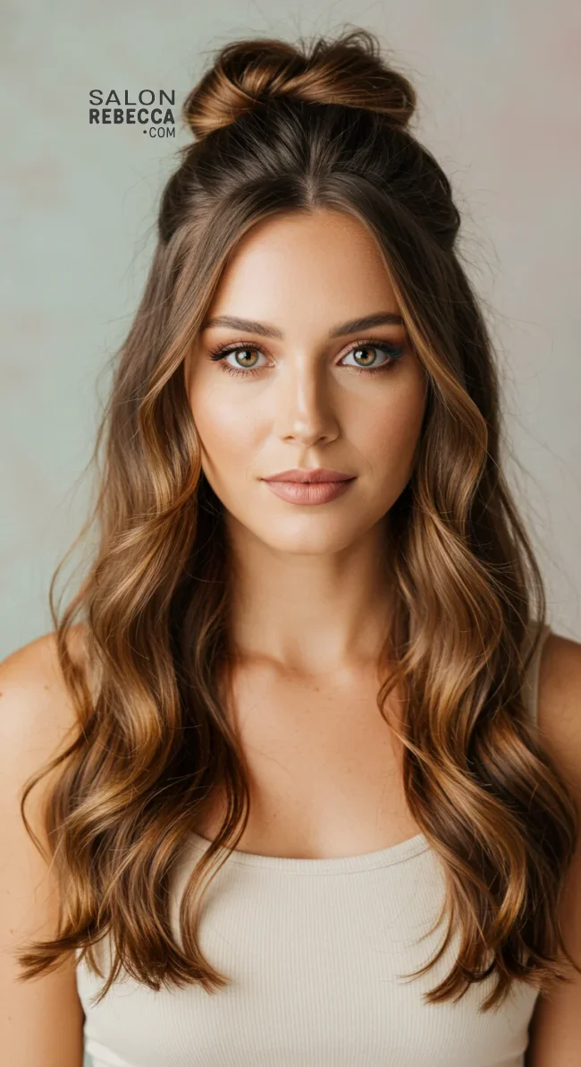 5. Wavy Half Bun | Half Bun: Universally Loved As A Style Craze