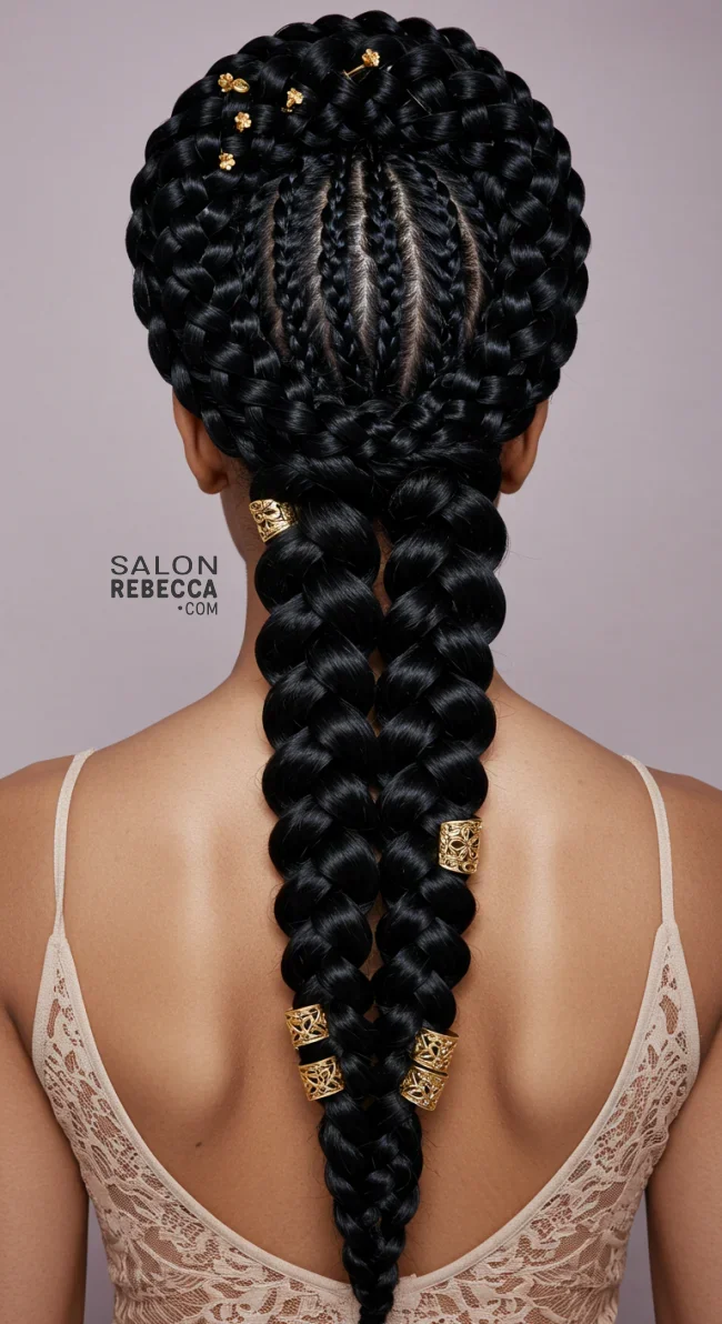 4. Goddess Halo Braid | Halo Braid Ideas For An Ethereal Protective Hairstyle