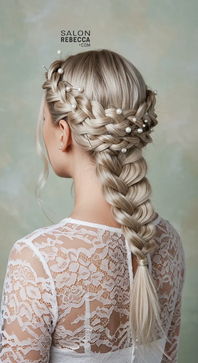 6. Halo Braid with Accessories | Halo Braid Ideas For An Ethereal Protective Hairstyle