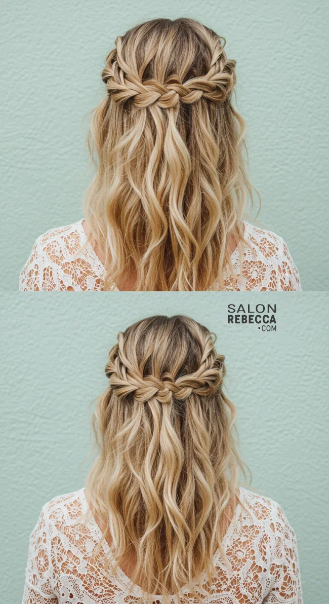 2. Messy Boho Halo Braid | Halo Braid Ideas For An Ethereal Protective Hairstyle