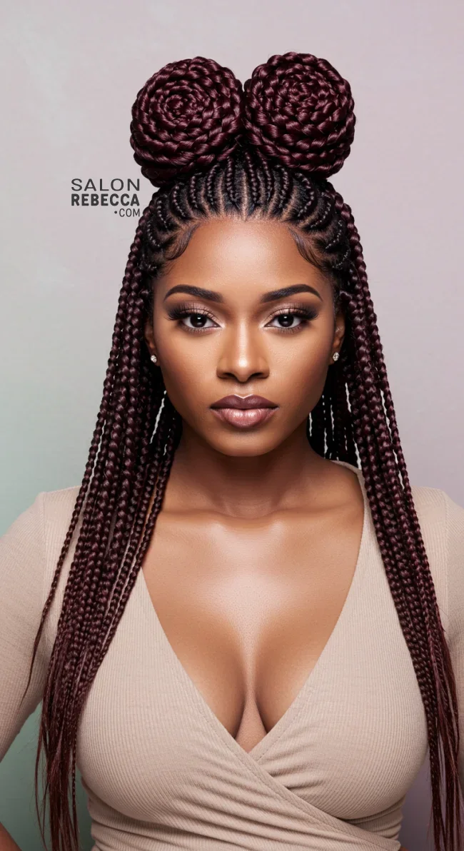 5. Cornrow-Inspired Halo Braid | Halo Braid Ideas For An Ethereal Protective Hairstyle