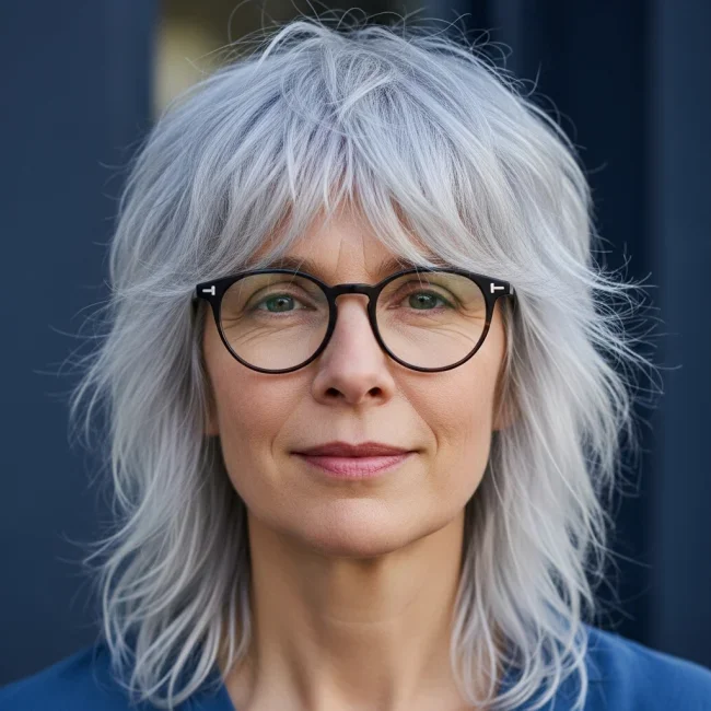 7. Silver Fox Wispy Shag | 10 Volumizing Shag Haircuts For Fine Hair (Instant Thickness!)