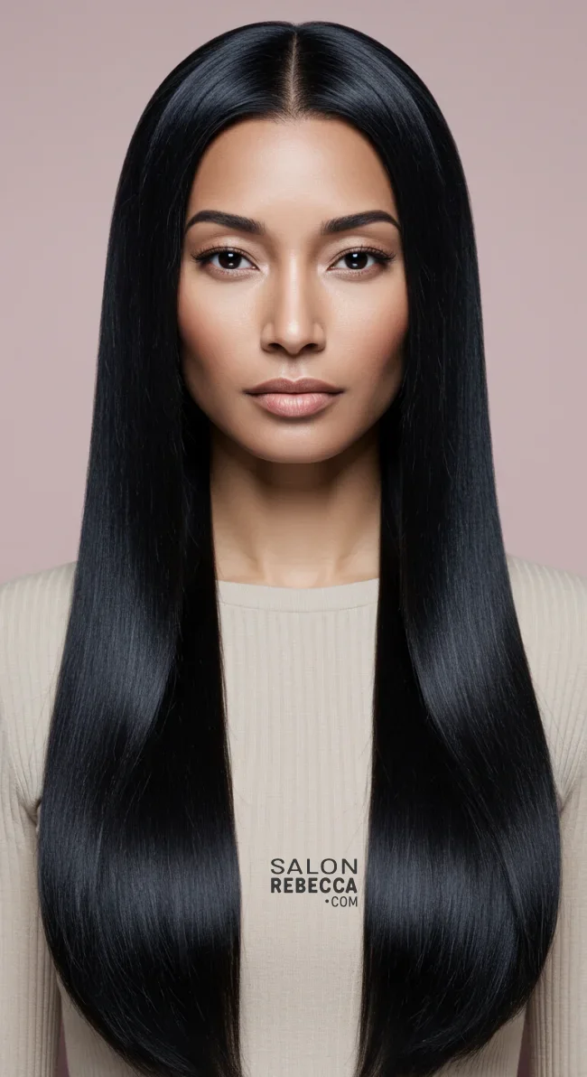 5. Long, Sleek Straight Hair | 10 Bold Hairstyles For Women Over 50 With Square Faces