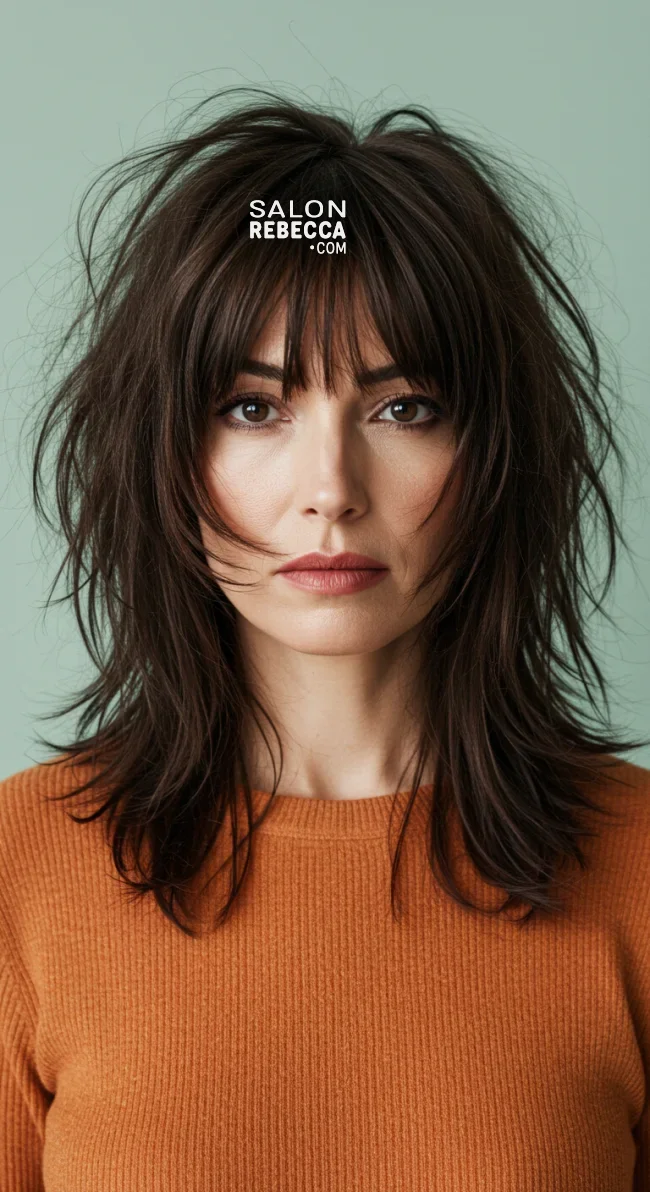 9. Shag Cut with Bangs | 10 Bold Hairstyles For Women Over 50 With Square Faces