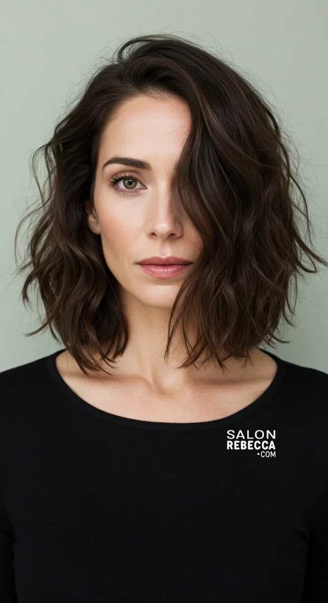 3. Textured Lob (Long Bob) | 10 Bold Hairstyles For Women Over 50 With Square Faces
