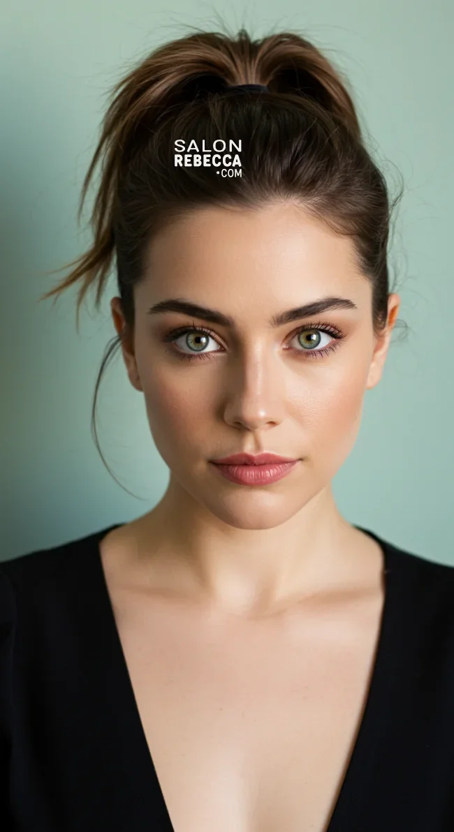 6. Half-Up Short Ponytail | 10 Chic Short Hair Ponytail Ideas