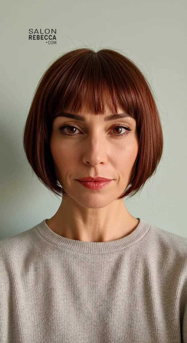 8. Chin-Length Bob with Bangs | Trending Short Hairstyles For Women Over 50 (2025)