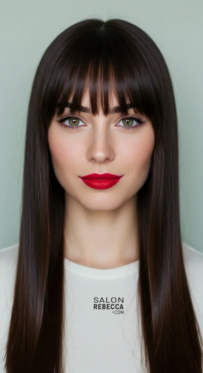 3. Blunt Bangs with Long Hair | Hairstyle Trends: A Comprehensive Guide For The Latest Hair Fashion