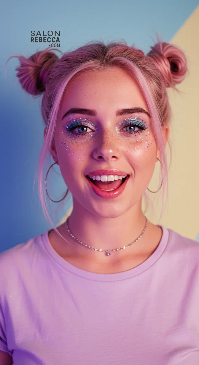 13. Half-Up Space Buns | Hairstyle Trends: A Comprehensive Guide For The Latest Hair Fashion