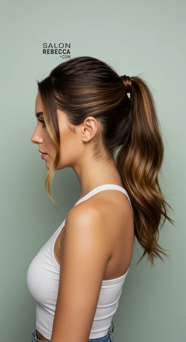 15. Balayage Ponytail | Trendy Hairstyles With Balayage - Brighten Your Look