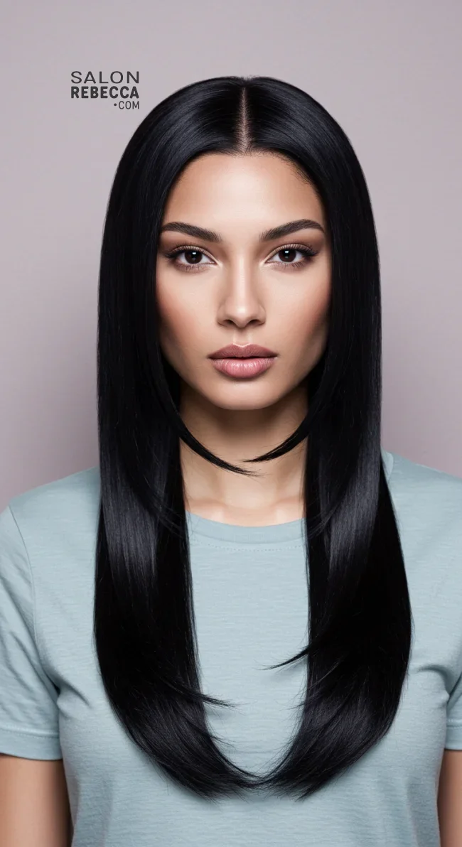9. Long Straight Hair with Face-Framing Layers | Top Hairstyles For Square Face Shape - Flattering Styles