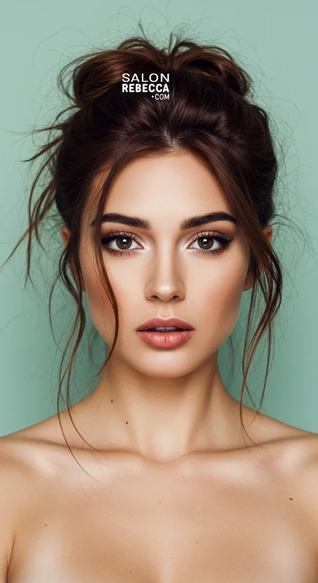 10. Messy Updo with Loose Strands | Top Hairstyles For Square Face Shape - Flattering Styles
