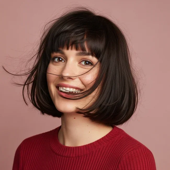 4. Messy French Razored Bob with Bangs | 10 Fabulous Razored Bob Ideas To Give Your Hair A Modern Upgrade