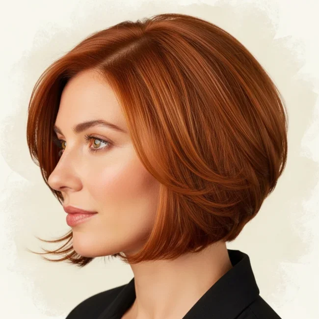 5. Sleek Copper Inverted Razored Bob | 10 Fabulous Razored Bob Ideas To Give Your Hair A Modern Upgrade