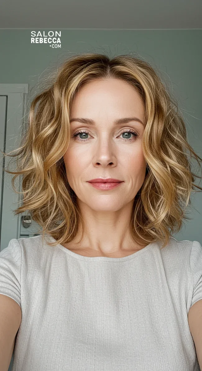 9. Soft Curls with Medium-Length Hair | Elegant Hairstyles For Women Over 60 With Fine Hair
