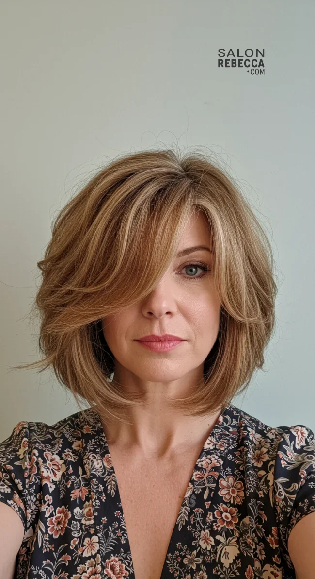 6. Shoulder-Length Feathered Layers | Elegant Hairstyles For Women Over 60 With Fine Hair