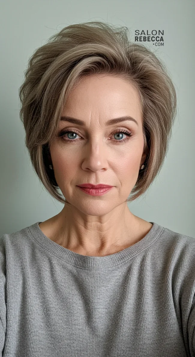 10. Tapered Bob with Volume at the Crown | Elegant Hairstyles For Women Over 60 With Fine Hair