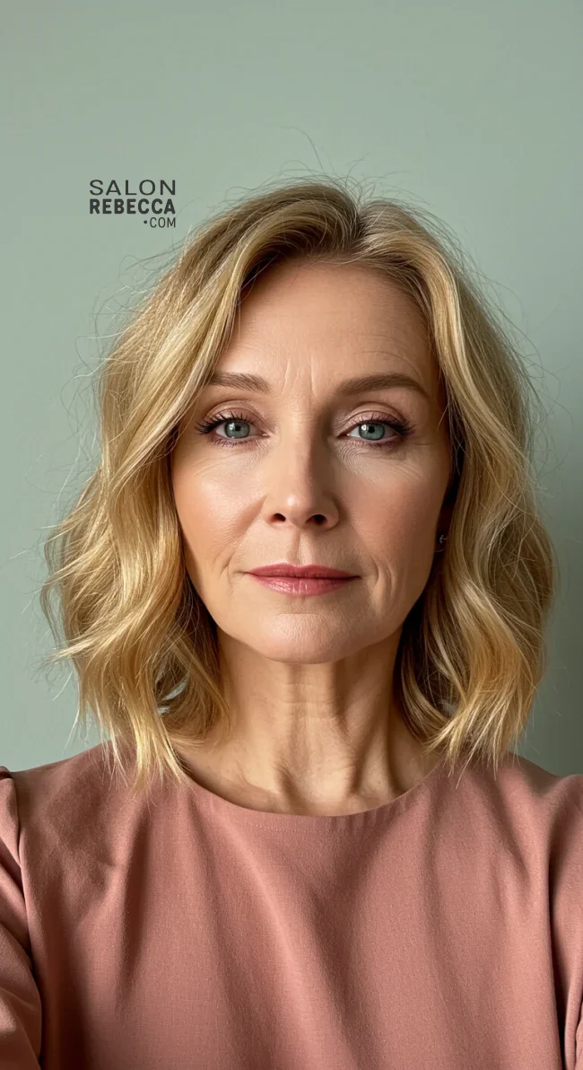 13. Shoulder-Length Blunt Cut with Soft Waves | Elegant Hairstyles For Women Over 60 With Fine Hair