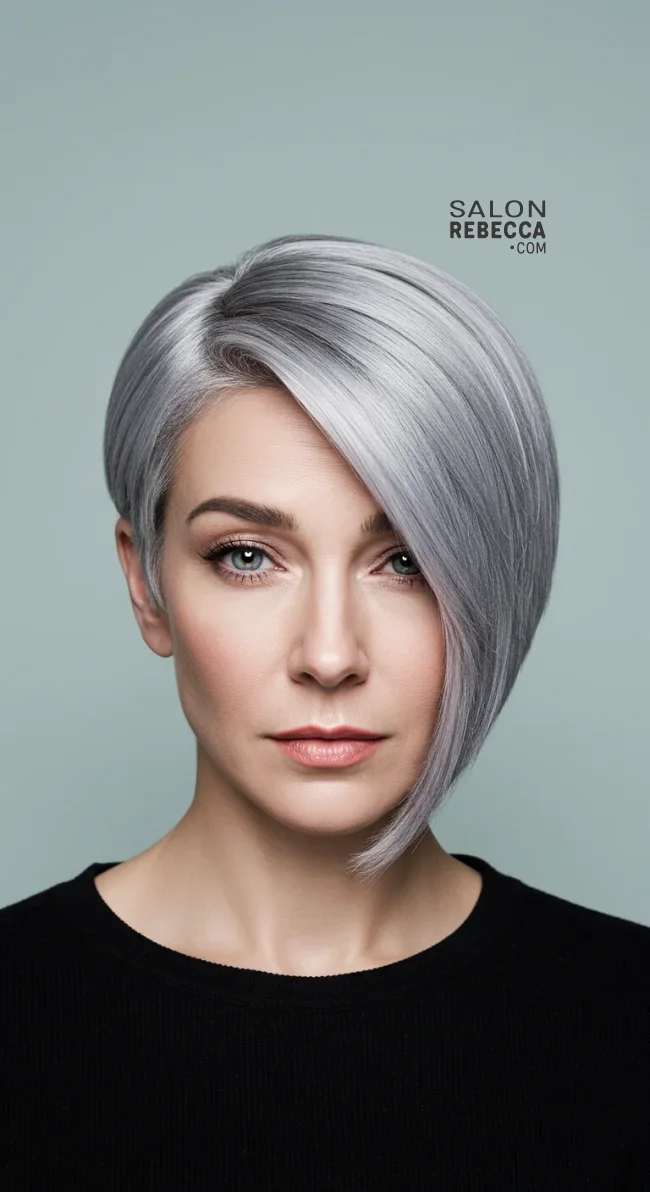 5. Elegant Asymmetrical Bob | Trendy And Age-Defying Hairstyles For Older Women